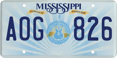 MS license plate AOG826