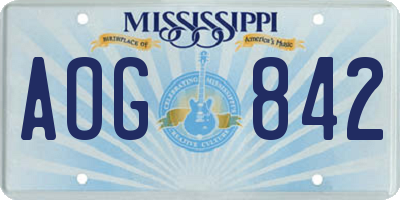 MS license plate AOG842
