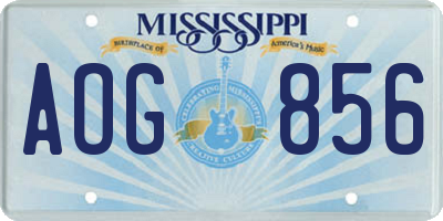 MS license plate AOG856