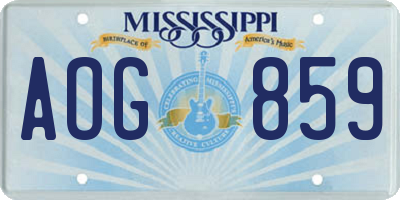 MS license plate AOG859