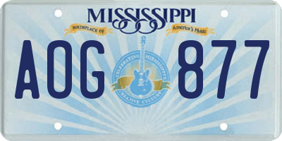 MS license plate AOG877