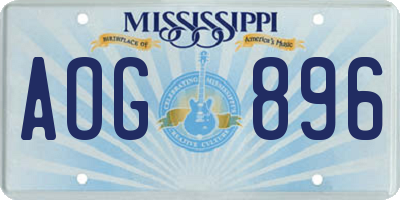 MS license plate AOG896
