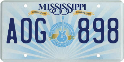 MS license plate AOG898