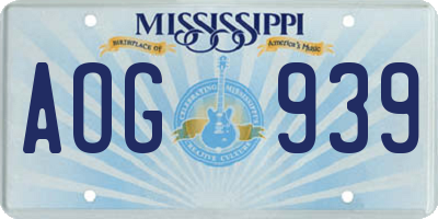 MS license plate AOG939