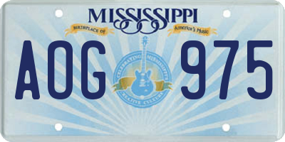 MS license plate AOG975