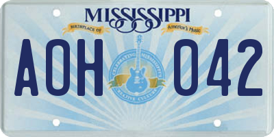 MS license plate AOH042