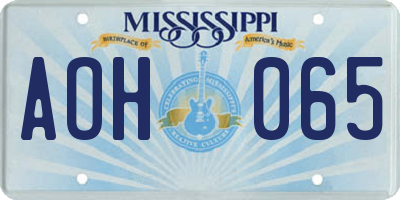 MS license plate AOH065