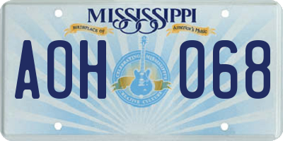 MS license plate AOH068