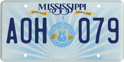 MS license plate AOH079