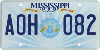 MS license plate AOH082