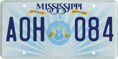 MS license plate AOH084