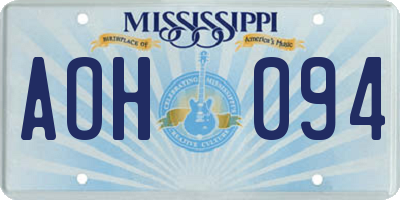 MS license plate AOH094