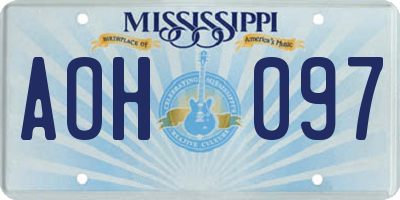 MS license plate AOH097