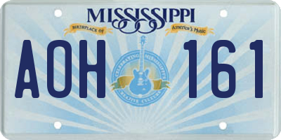 MS license plate AOH161