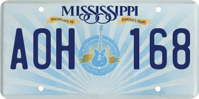 MS license plate AOH168