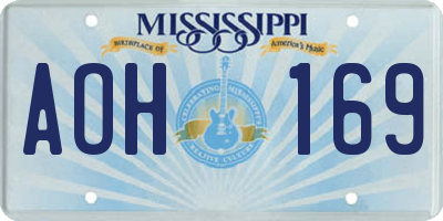 MS license plate AOH169