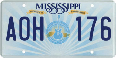 MS license plate AOH176