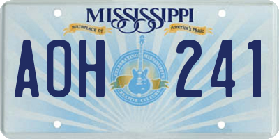 MS license plate AOH241