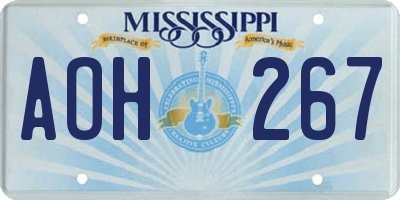 MS license plate AOH267