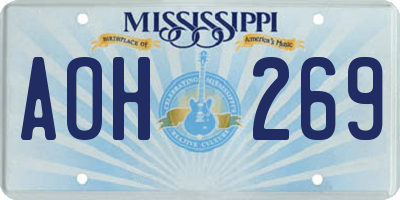MS license plate AOH269