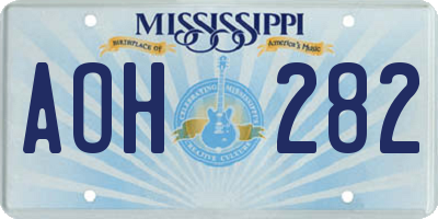 MS license plate AOH282