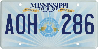 MS license plate AOH286