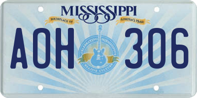 MS license plate AOH306