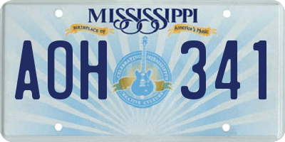 MS license plate AOH341
