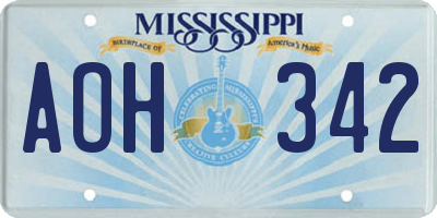 MS license plate AOH342