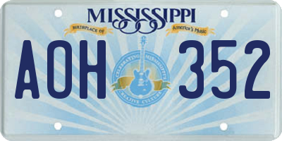 MS license plate AOH352
