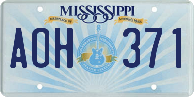 MS license plate AOH371
