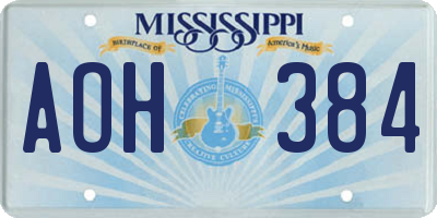 MS license plate AOH384