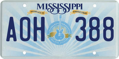 MS license plate AOH388