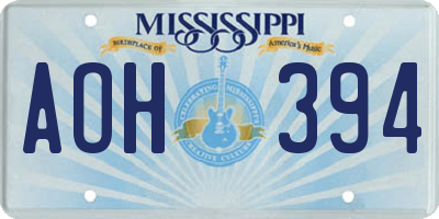 MS license plate AOH394