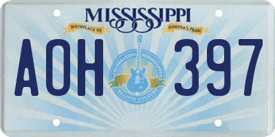 MS license plate AOH397