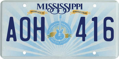 MS license plate AOH416