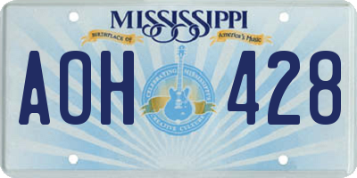 MS license plate AOH428