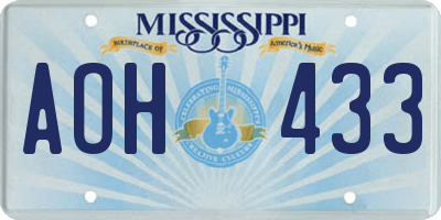 MS license plate AOH433