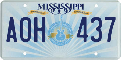 MS license plate AOH437