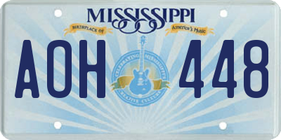MS license plate AOH448