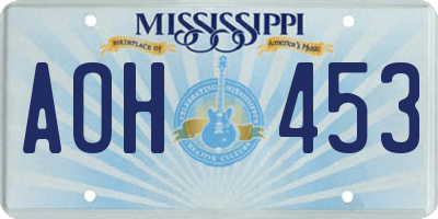 MS license plate AOH453
