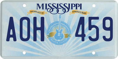 MS license plate AOH459