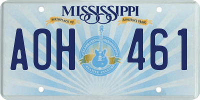 MS license plate AOH461