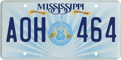 MS license plate AOH464