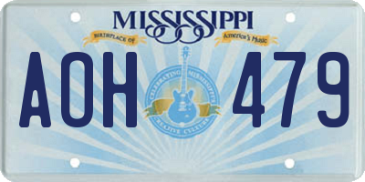 MS license plate AOH479