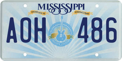 MS license plate AOH486