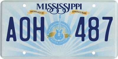 MS license plate AOH487