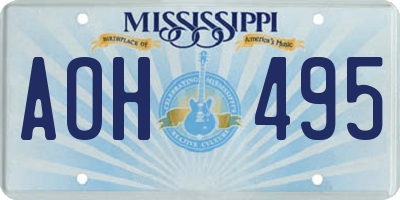 MS license plate AOH495