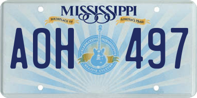 MS license plate AOH497