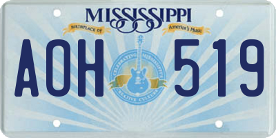 MS license plate AOH519